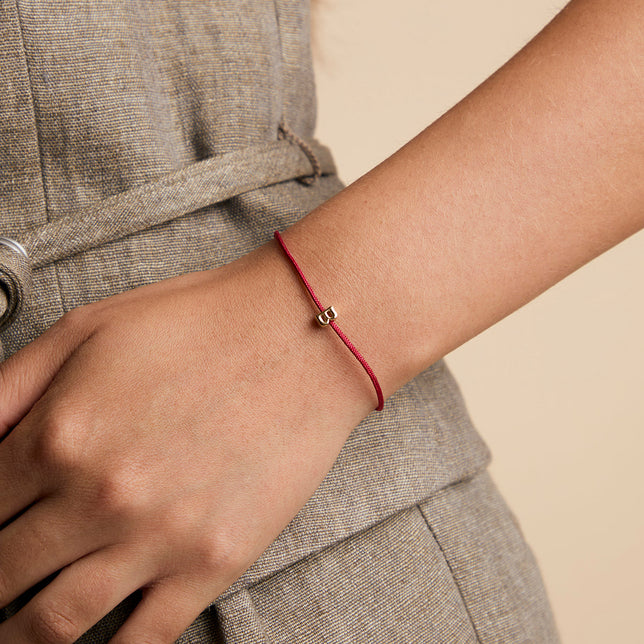 B Initial Click Charm in Solid Gold-Astrid &amp; Miyu