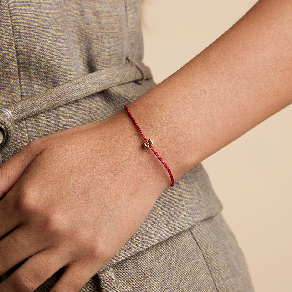 B Initial Click Charm in Solid Gold-Astrid &amp; Miyu