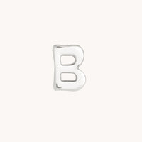 B Initial Click Charm in Solid White Gold-Astrid &amp; Miyu