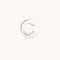 C Initial Click Charm in Solid White Gold
