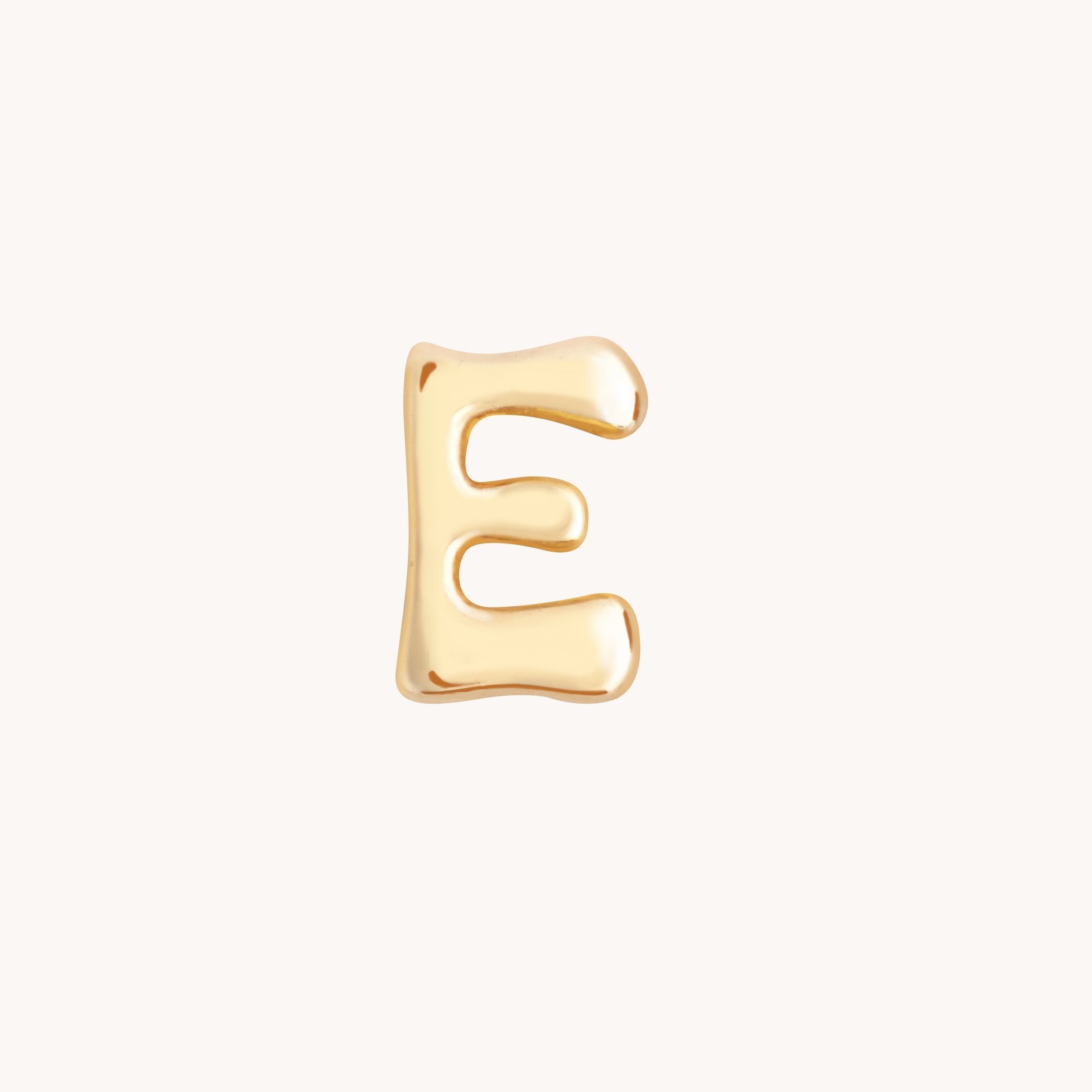 E Initial Click Charm in Solid Gold