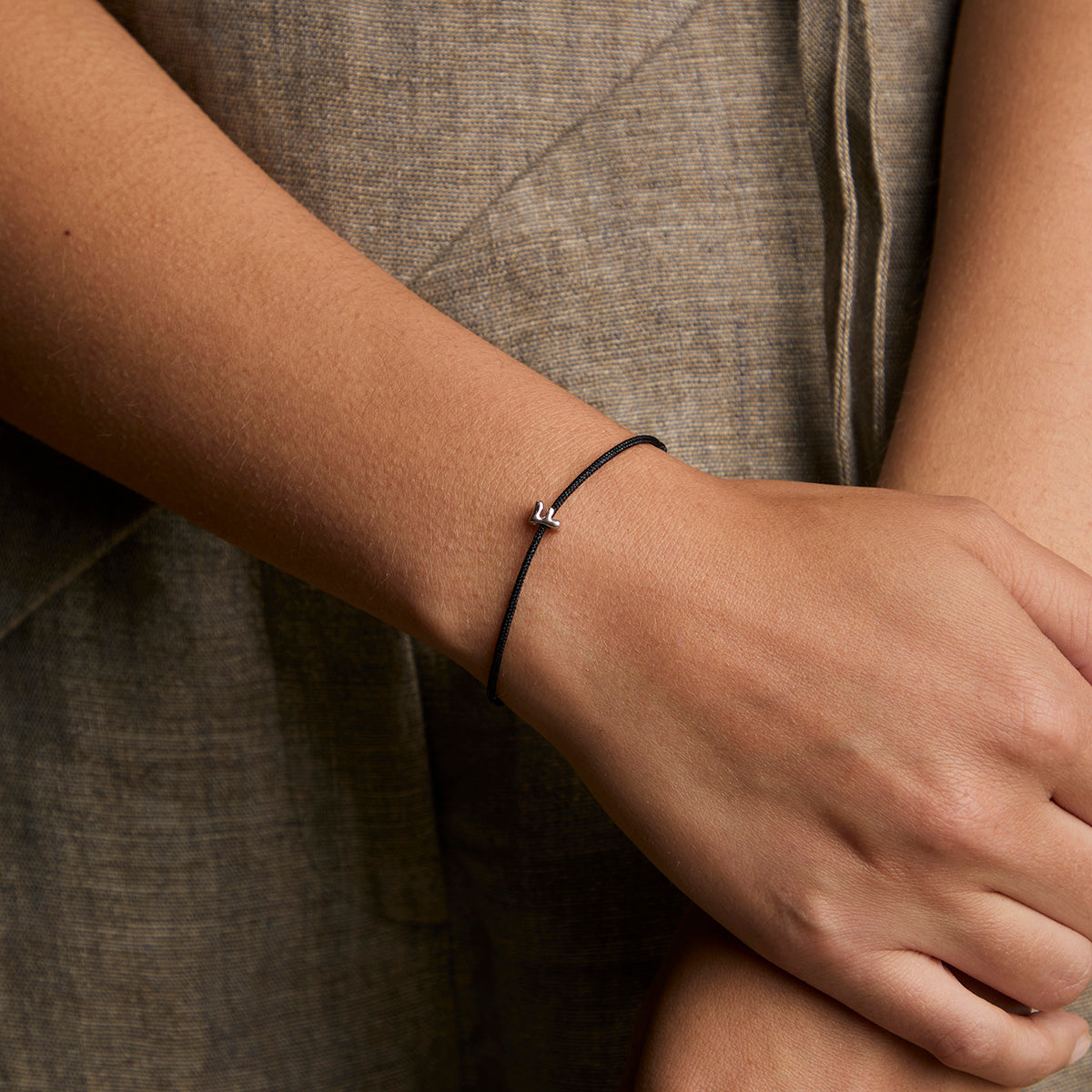 F Initial Click Charm in Solid White Gold-Astrid &amp; Miyu