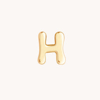 H Initial Click Charm in Solid Gold