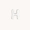 H Initial Click Charm in Solid White Gold