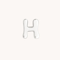 H Initial Click Charm in Solid White Gold-Astrid &amp; Miyu