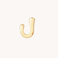 J Initial Click Charm in Solid Gold