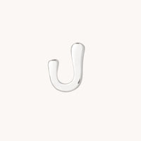 J Initial Click Charm in Solid White Gold