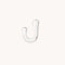 J Initial Click Charm in Solid White Gold