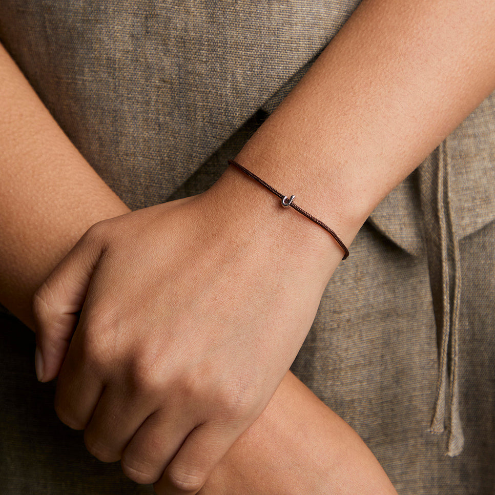 J Initial Click Charm in Solid White Gold-Astrid &amp; Miyu