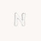 N Initial Click Charm in Solid White Gold