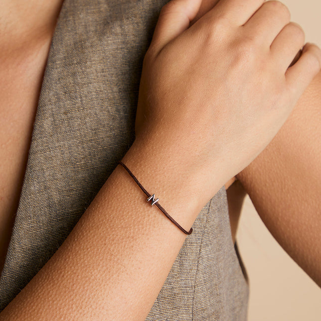 N Initial Click Charm in Solid White Gold-Astrid &amp; Miyu