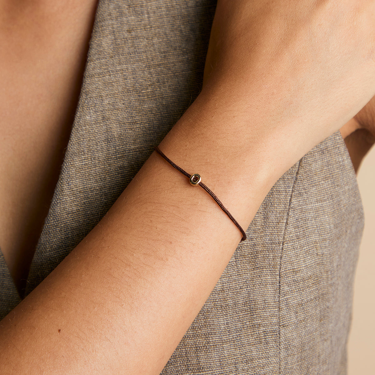 O Initial Click Charm in Solid Gold-Astrid &amp; Miyu