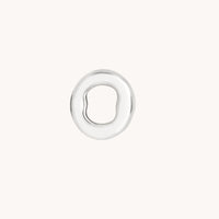 O Initial Click Charm in Solid White Gold