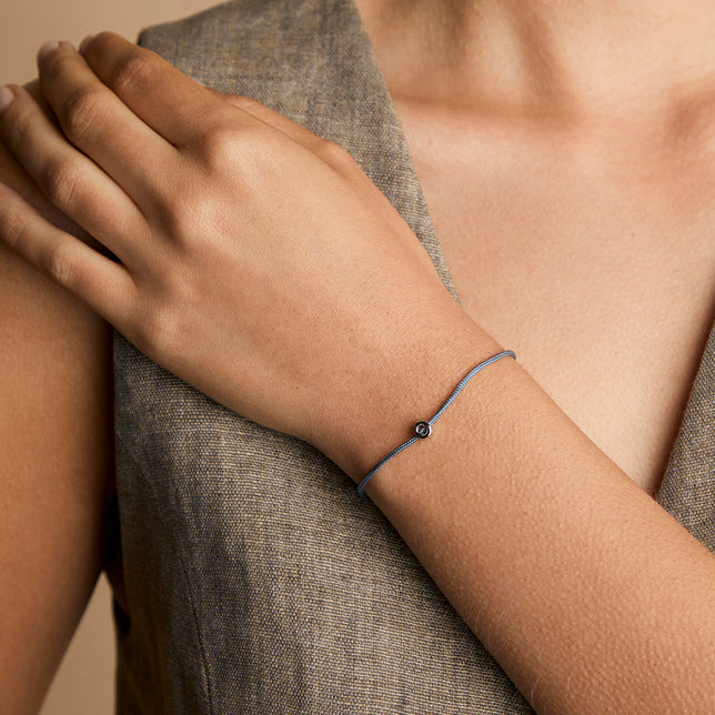 O Initial Click Charm in Solid White Gold-Astrid &amp; Miyu