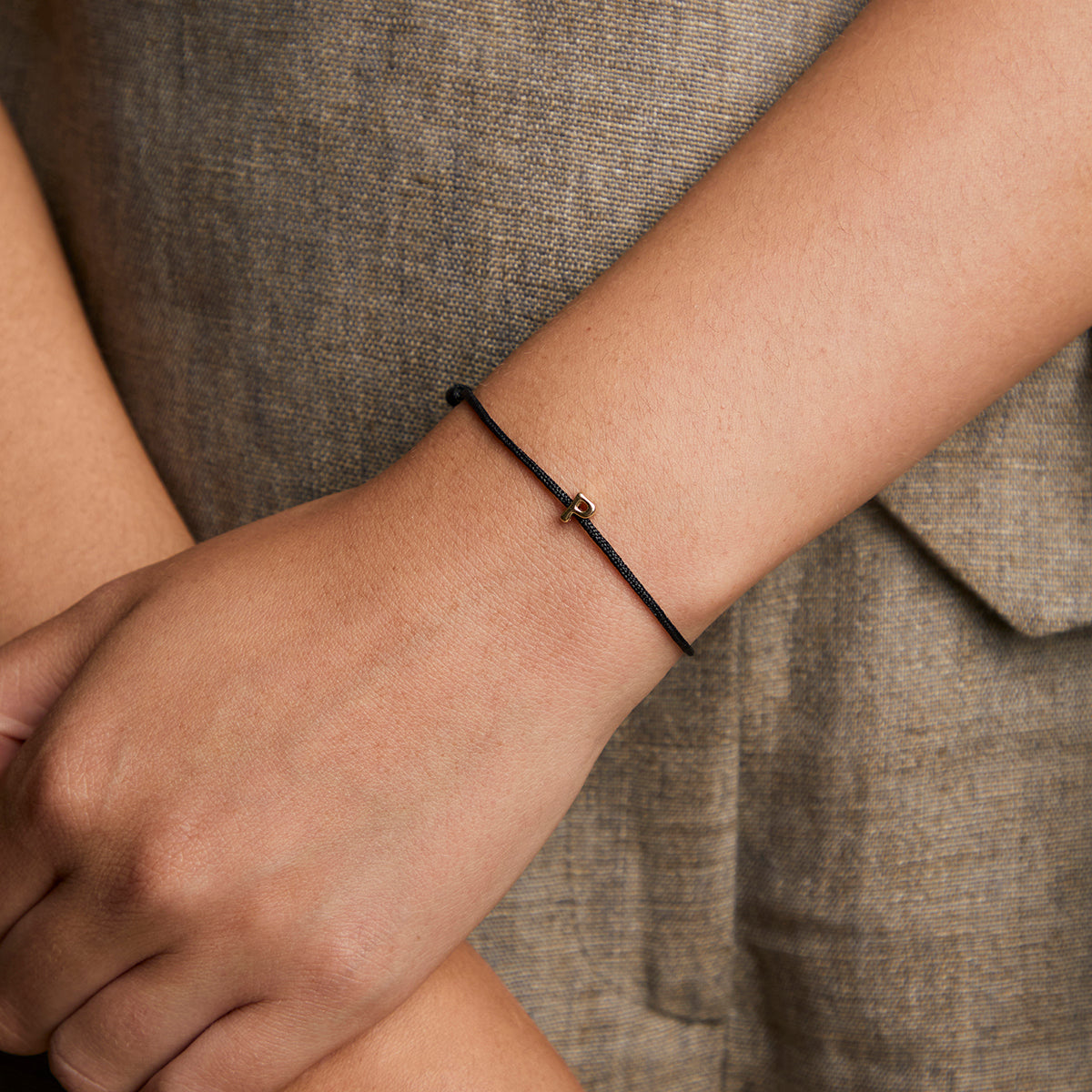 P Initial Click Charm in Solid Gold-Astrid &amp; Miyu