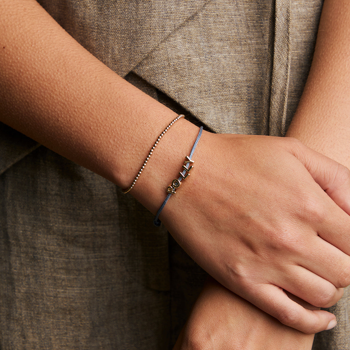 P Initial Click Charm in Solid Gold-Astrid &amp; Miyu