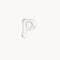 P Initial Click Charm in Solid White Gold