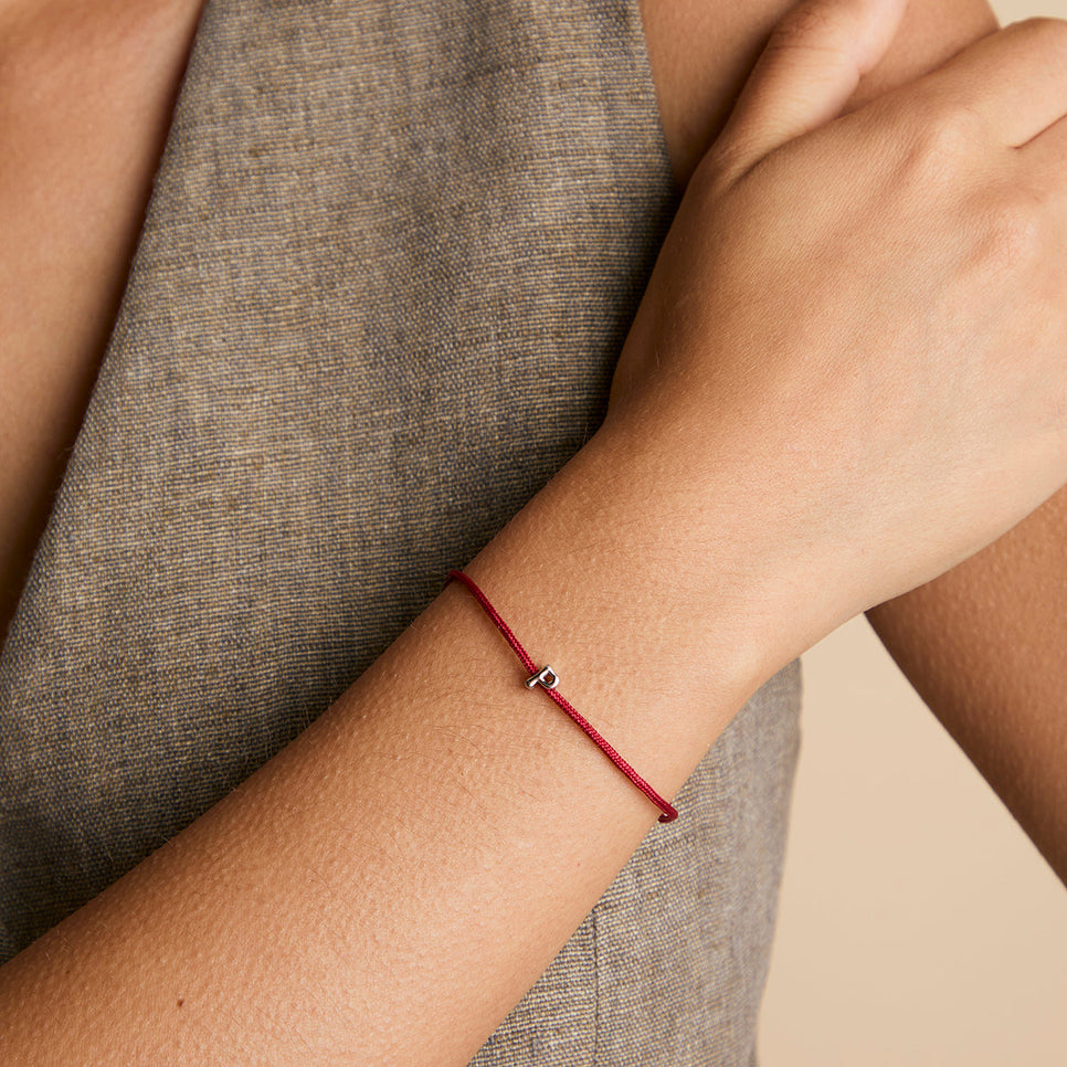 P Initial Click Charm in Solid White Gold-Astrid &amp; Miyu