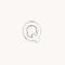Q Initial Click Charm in Solid White Gold