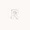R Initial Click Charm in Solid White Gold