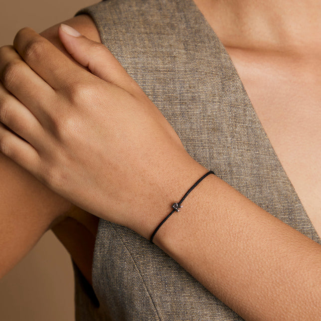 R Initial Click Charm in Solid White Gold-Astrid &amp; Miyu