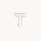 T Initial Click Charm in Solid White Gold