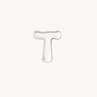 T Initial Click Charm in Solid White Gold-Astrid &amp; Miyu