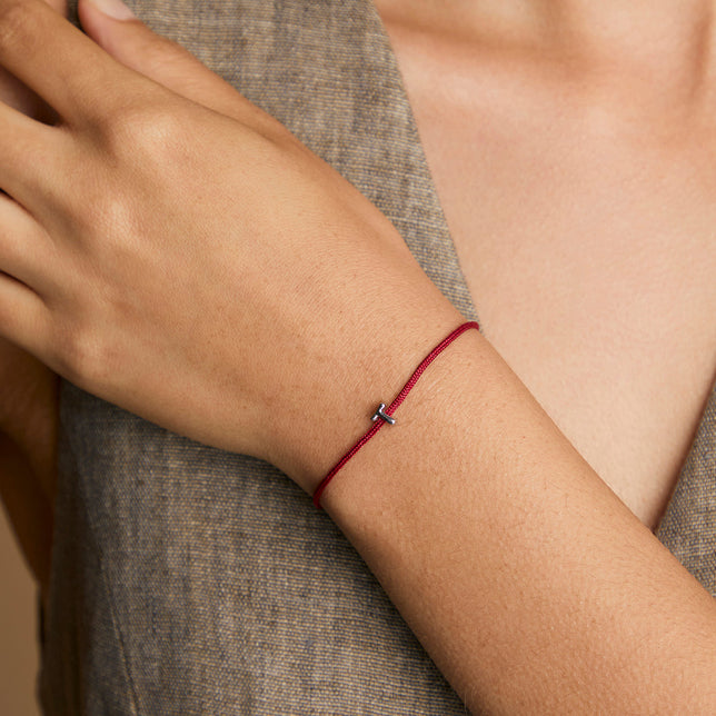 T Initial Click Charm in Solid White Gold-Astrid &amp; Miyu