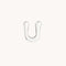 U Initial Click Charm in Solid White Gold