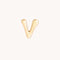 V Initial Click Charm in Solid Gold
