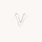 V Initial Click Charm in Solid White Gold