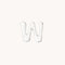 W Initial Click Charm in Solid White Gold