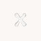 X Initial Click Charm in Solid White Gold