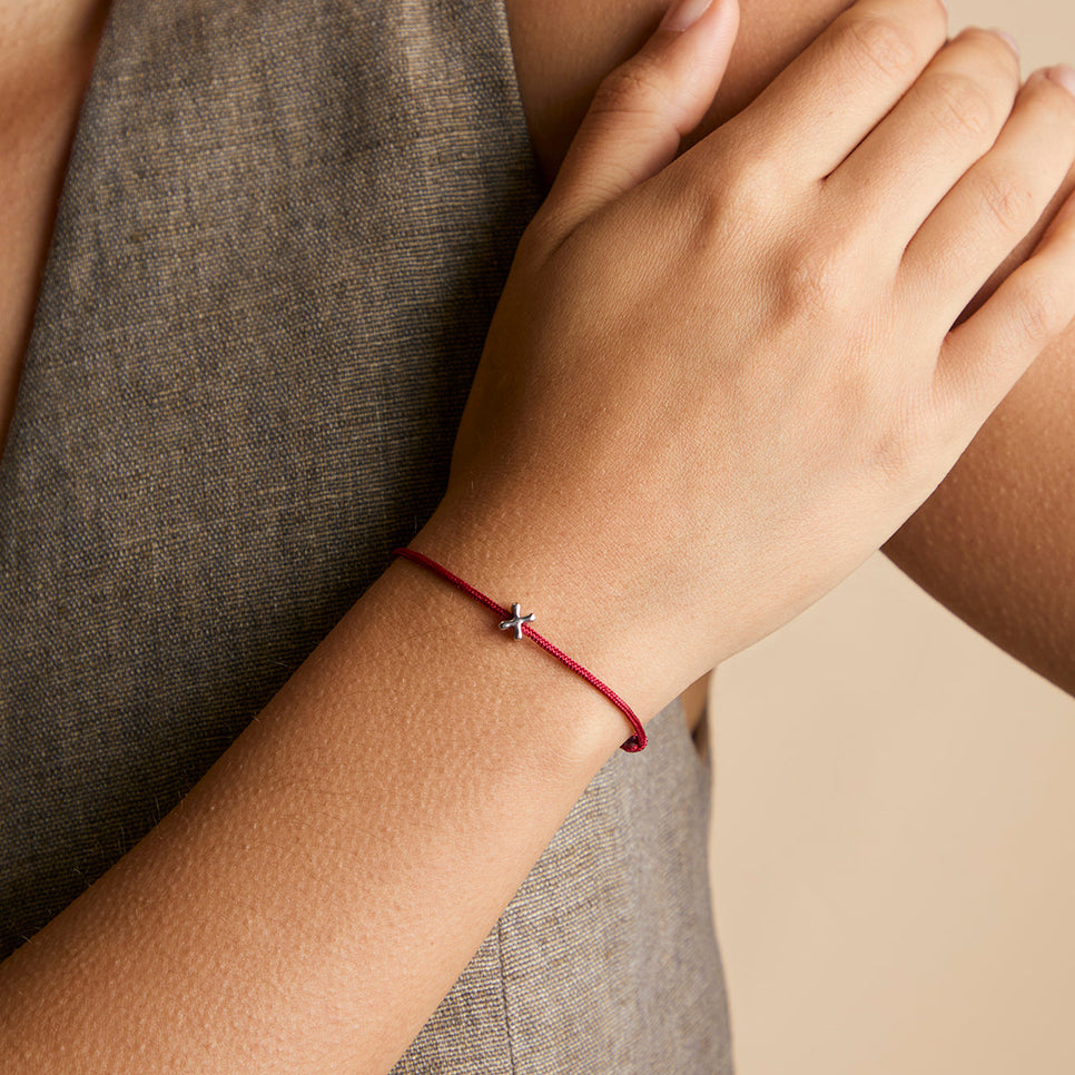 X Initial Click Charm in Solid White Gold-Astrid &amp; Miyu