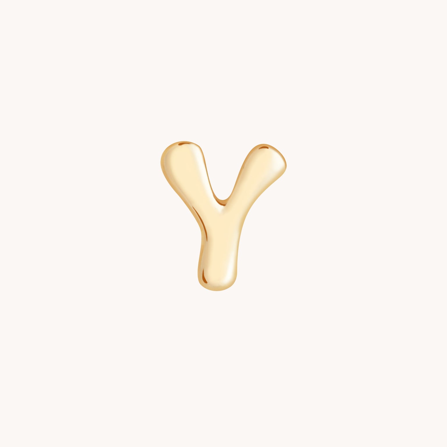 Y Initial Click Charm in Solid Gold