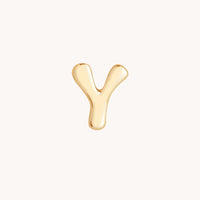 Y Initial Click Charm in Solid Gold