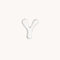 Y Initial Click Charm in Solid White Gold