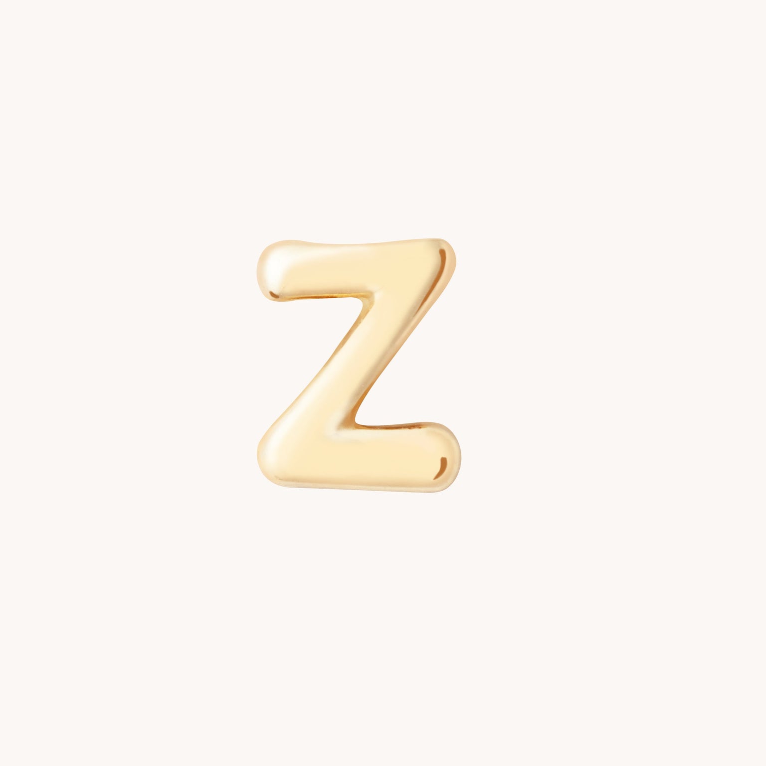 Z Initial Click Charm in Solid Gold
