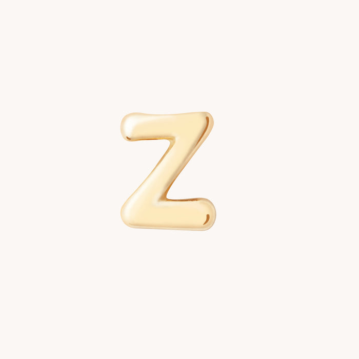 Z Initial Click Charm in Solid Gold