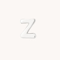Z Initial Click Charm in Solid White Gold