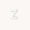 Z Initial Click Charm in Solid White Gold