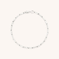 Molten Bar Chain Bracelet in Solid White Gold