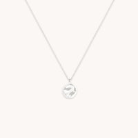 Molten Coin Pendant in Solid White Gold