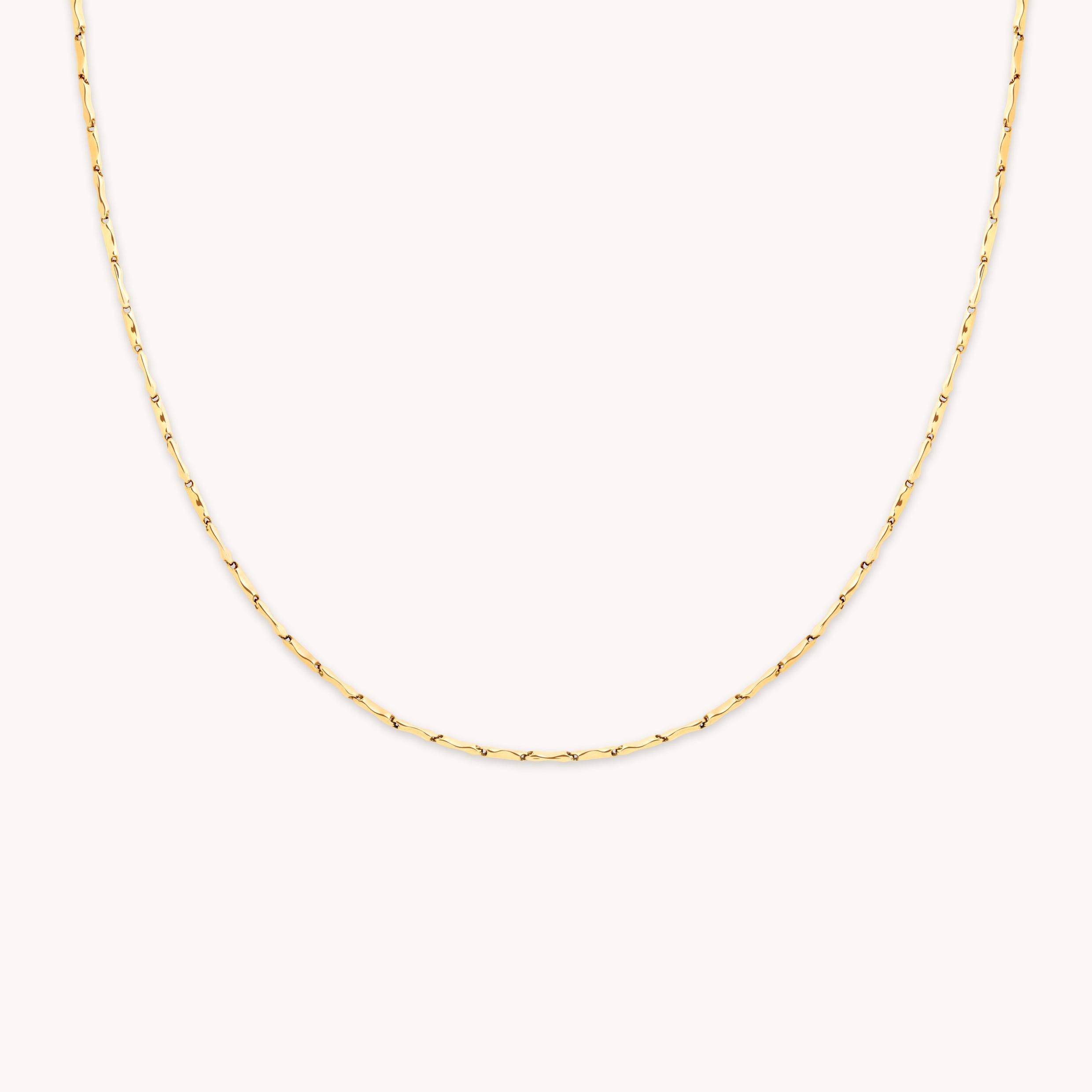 Molten Bar Chain Necklace in Solid Gold-Astrid &amp; Miyu