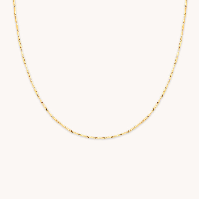 Molten Bar Chain Necklace in Solid Gold-Astrid &amp; Miyu