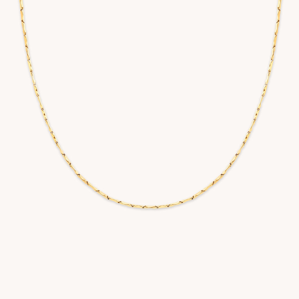 Molten Bar Chain Necklace in Solid Gold-Astrid &amp; Miyu