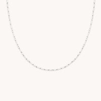 Molten Bar Chain Necklace in Solid White Gold-Astrid &amp; Miyu