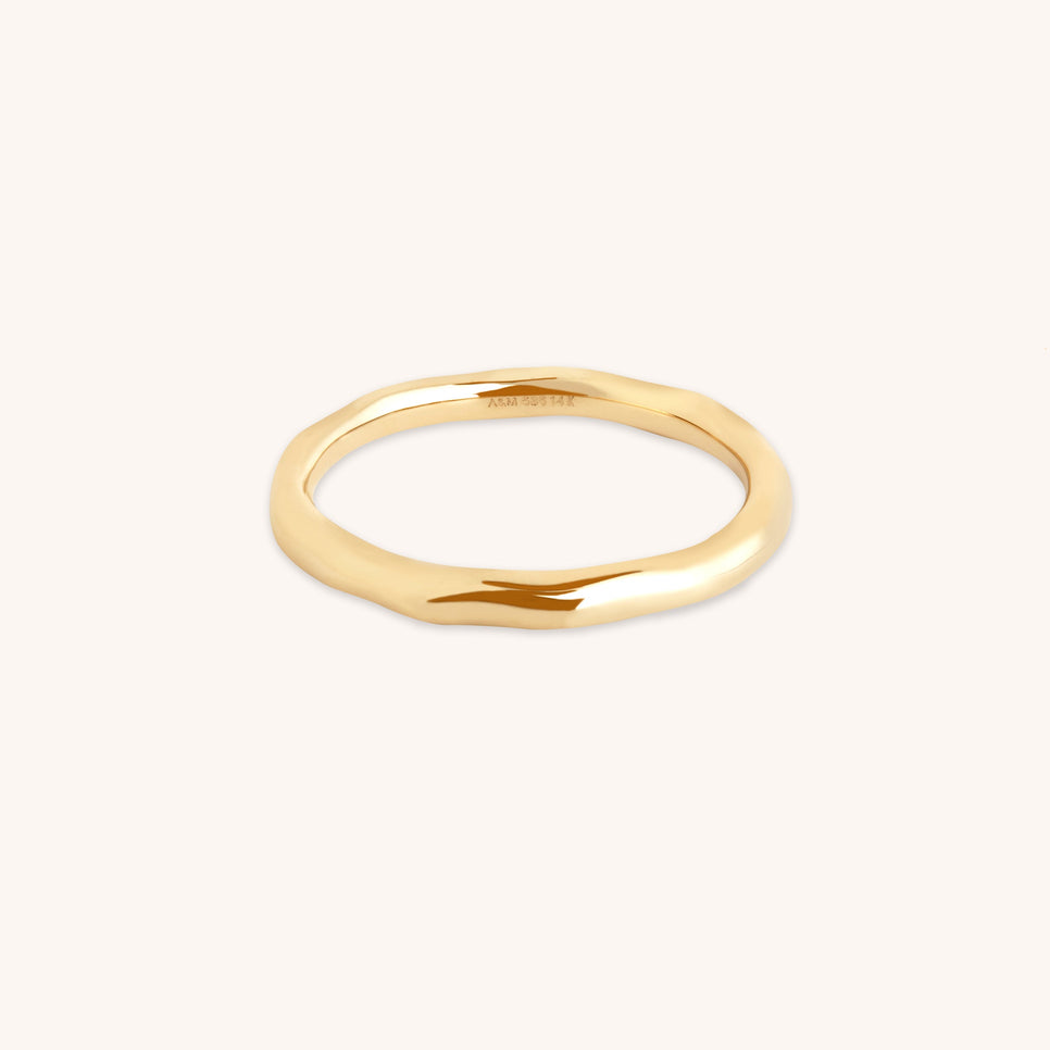 Molten Band Ring in Solid Gold