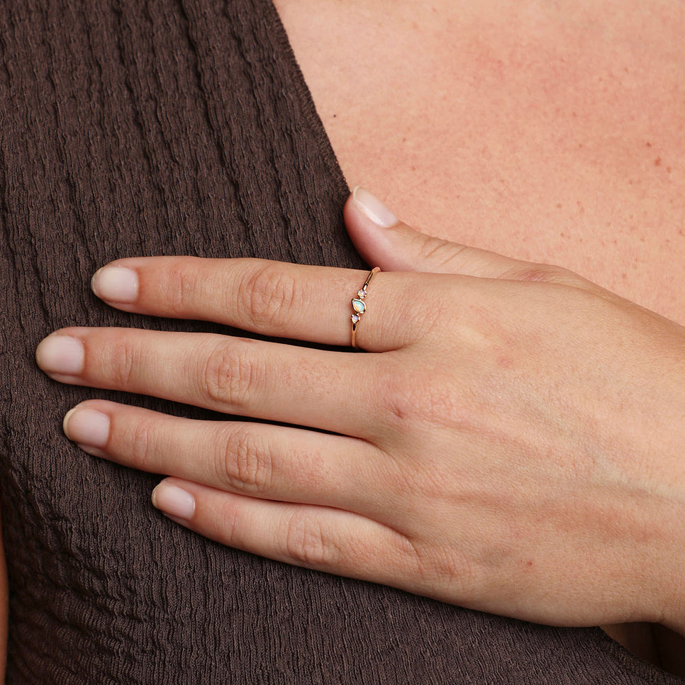 Molten Opal Cluster Ring in Solid Gold