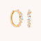 Moonstone Cluster Hoops in Gold